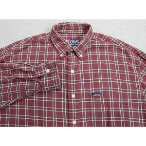 Chaps Ralph Lauren Shirt Mens Size L Check 100% Cotton Long Sleeve Button-Down